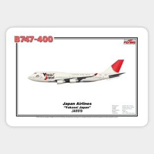 Boeing B747-400 - Japan Airlines "Yokoso! Japan" (Art Print) Sticker